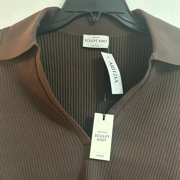 NWT Babaton Sculpt Knit Polo Longsleeve M - Picture 5 of 5